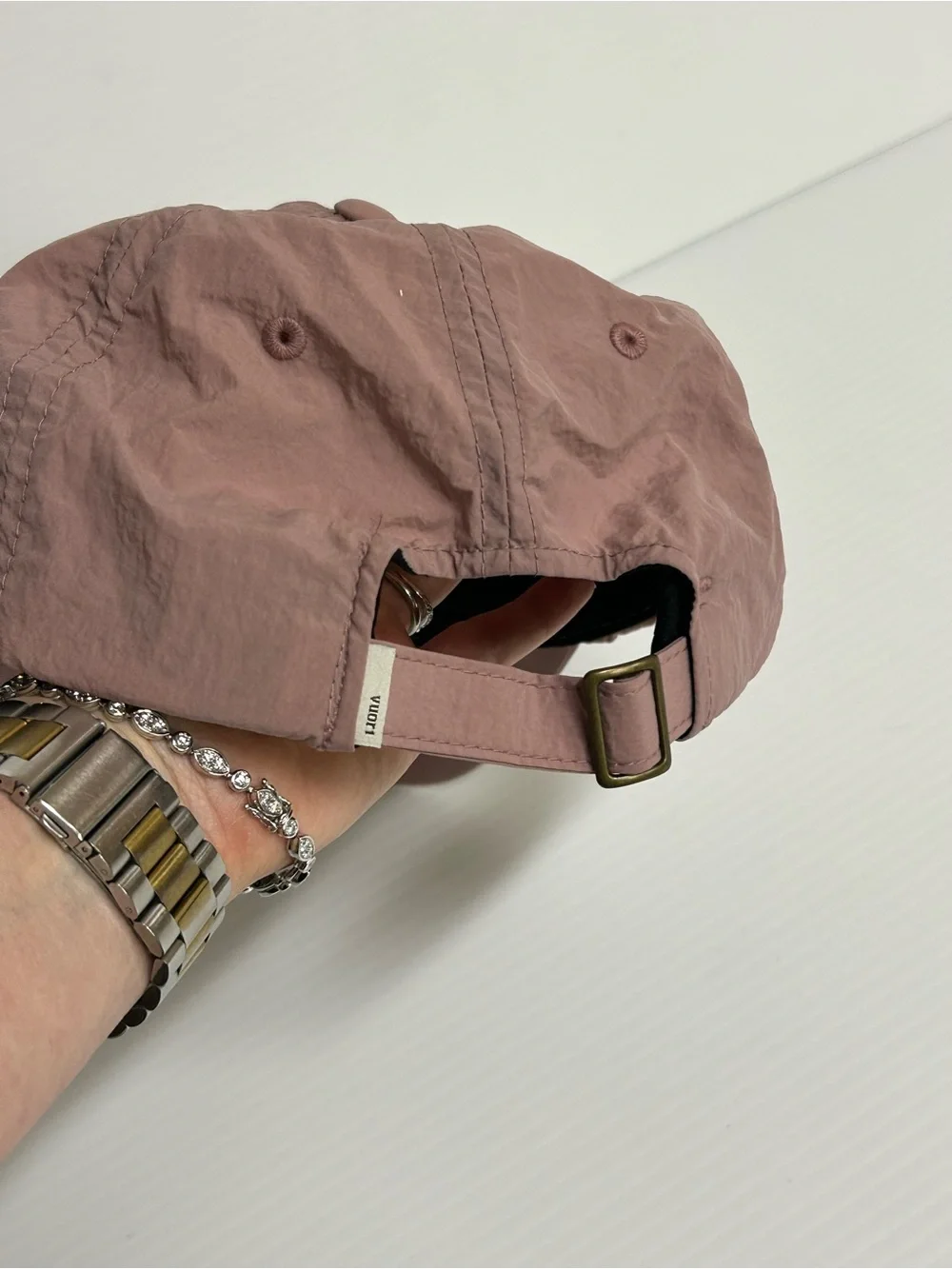 Vuori Rise Shine Hat Cap Strap Back Pink Nylon Outdoor Hiking Running Athletic